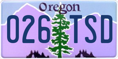 OR license plate 026TSD