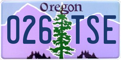 OR license plate 026TSE