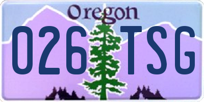 OR license plate 026TSG