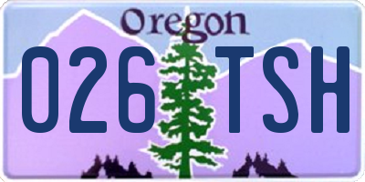 OR license plate 026TSH