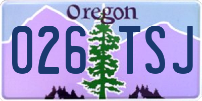 OR license plate 026TSJ