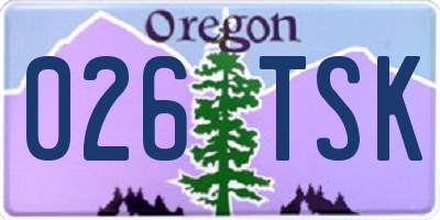 OR license plate 026TSK