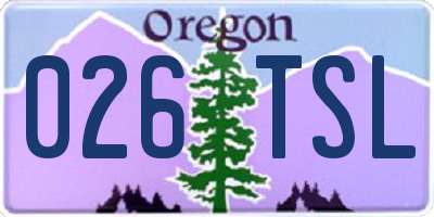 OR license plate 026TSL