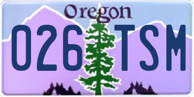 OR license plate 026TSM