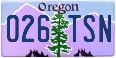 OR license plate 026TSN