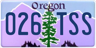 OR license plate 026TSS