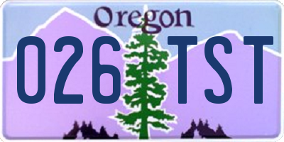 OR license plate 026TST