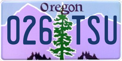 OR license plate 026TSU