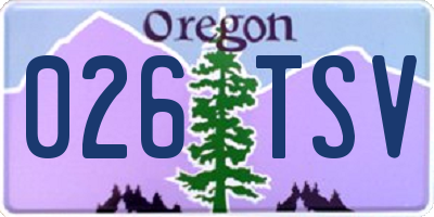 OR license plate 026TSV