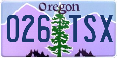 OR license plate 026TSX