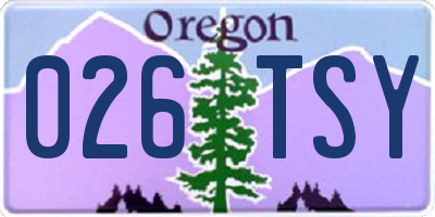 OR license plate 026TSY
