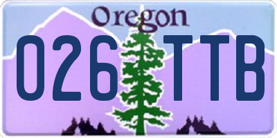 OR license plate 026TTB