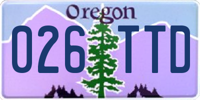 OR license plate 026TTD