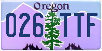OR license plate 026TTF