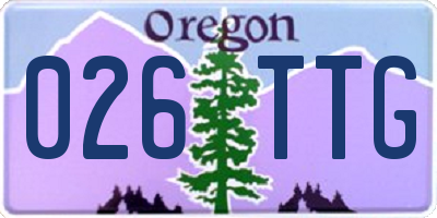 OR license plate 026TTG