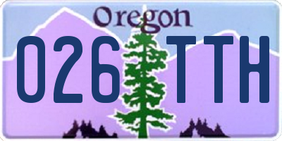 OR license plate 026TTH