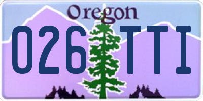 OR license plate 026TTI