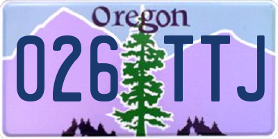 OR license plate 026TTJ
