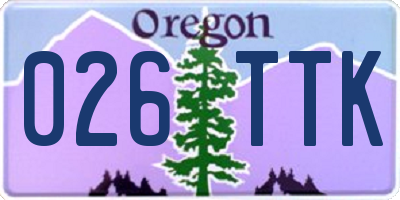 OR license plate 026TTK