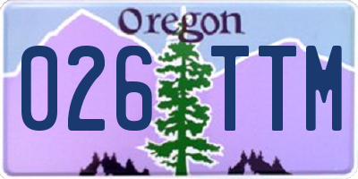 OR license plate 026TTM