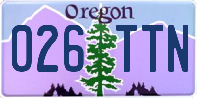 OR license plate 026TTN