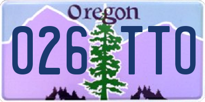 OR license plate 026TTO
