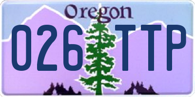 OR license plate 026TTP