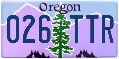 OR license plate 026TTR