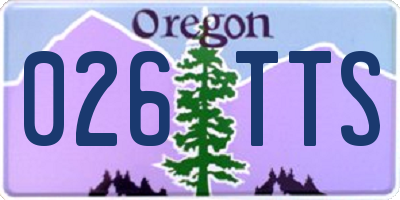 OR license plate 026TTS