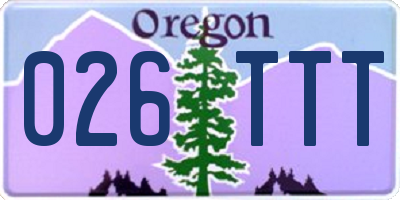 OR license plate 026TTT