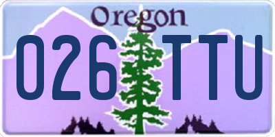 OR license plate 026TTU