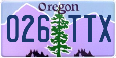 OR license plate 026TTX
