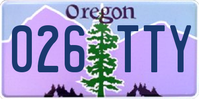 OR license plate 026TTY
