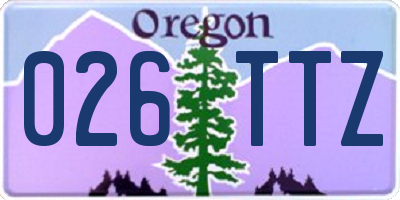 OR license plate 026TTZ