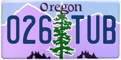 OR license plate 026TUB