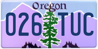 OR license plate 026TUC