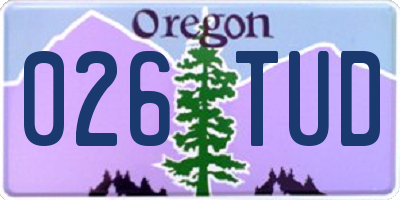 OR license plate 026TUD