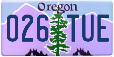 OR license plate 026TUE