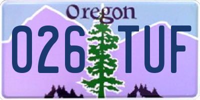 OR license plate 026TUF