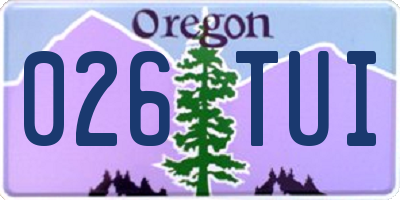 OR license plate 026TUI