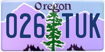 OR license plate 026TUK