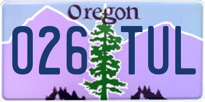 OR license plate 026TUL