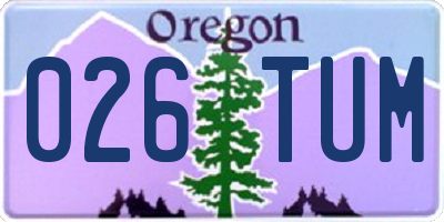 OR license plate 026TUM