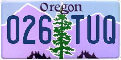 OR license plate 026TUQ
