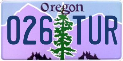 OR license plate 026TUR