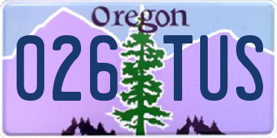 OR license plate 026TUS