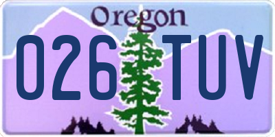 OR license plate 026TUV