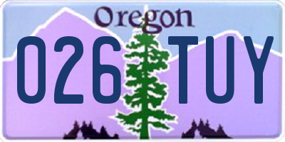 OR license plate 026TUY