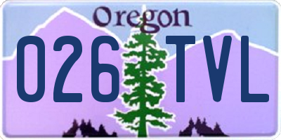 OR license plate 026TVL