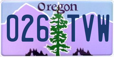 OR license plate 026TVW